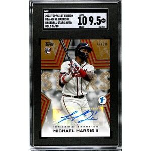 2023 Topps 1st Edition Baseball Stars Auto Michael Harris II RC Gold 17/20 BSAMH